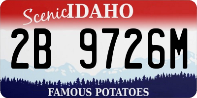 ID license plate 2B9726M