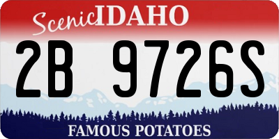 ID license plate 2B9726S