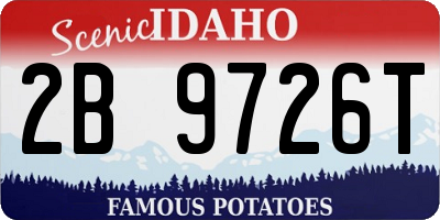 ID license plate 2B9726T