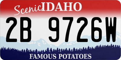 ID license plate 2B9726W
