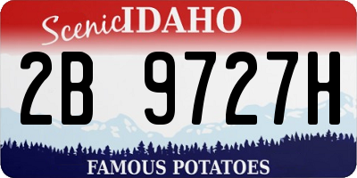 ID license plate 2B9727H