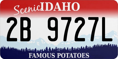 ID license plate 2B9727L
