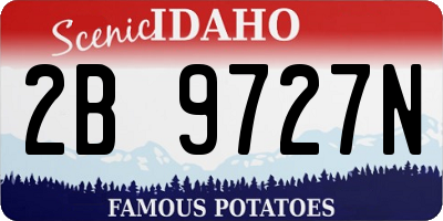ID license plate 2B9727N