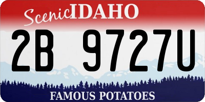ID license plate 2B9727U