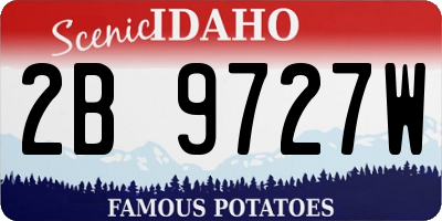ID license plate 2B9727W