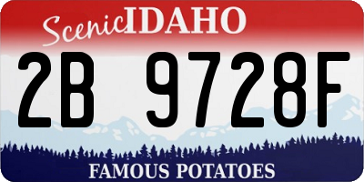 ID license plate 2B9728F