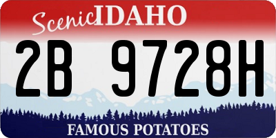 ID license plate 2B9728H