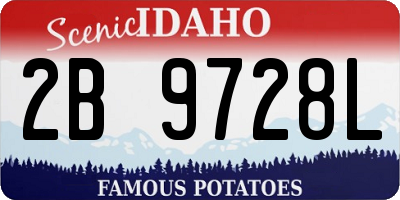 ID license plate 2B9728L
