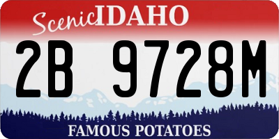 ID license plate 2B9728M