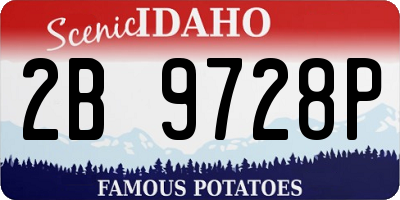 ID license plate 2B9728P