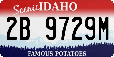 ID license plate 2B9729M