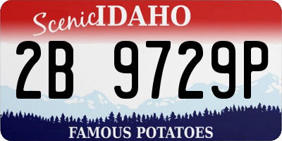ID license plate 2B9729P