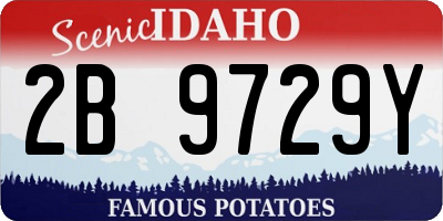 ID license plate 2B9729Y