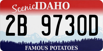 ID license plate 2B9730D