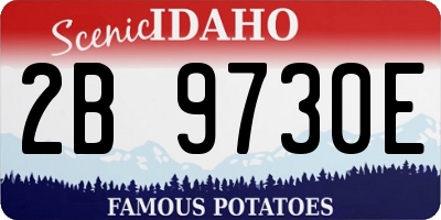 ID license plate 2B9730E