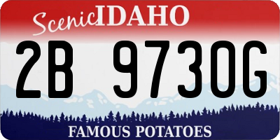 ID license plate 2B9730G