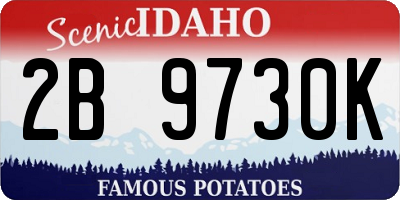 ID license plate 2B9730K
