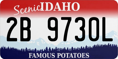 ID license plate 2B9730L