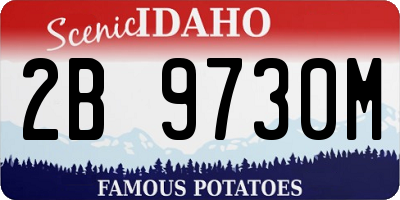 ID license plate 2B9730M