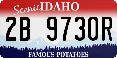ID license plate 2B9730R