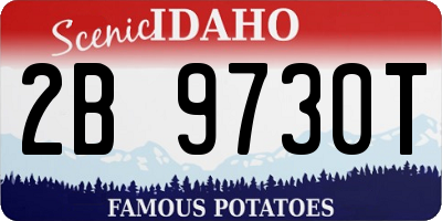 ID license plate 2B9730T