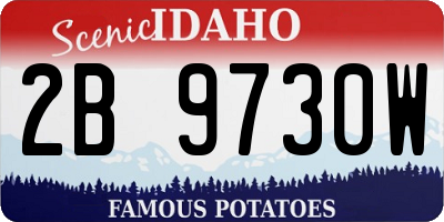 ID license plate 2B9730W