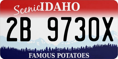 ID license plate 2B9730X
