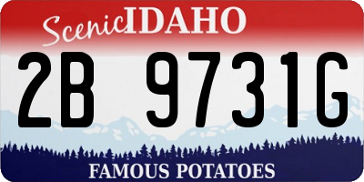 ID license plate 2B9731G