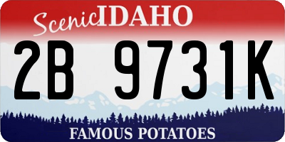 ID license plate 2B9731K