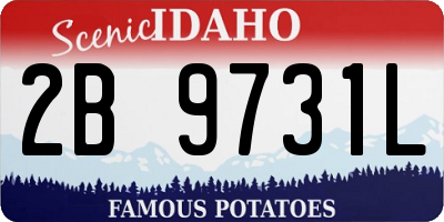 ID license plate 2B9731L