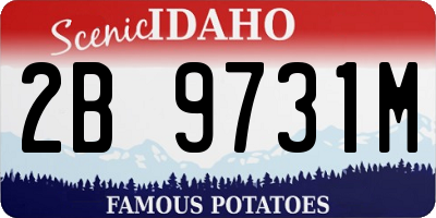 ID license plate 2B9731M