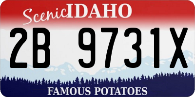 ID license plate 2B9731X