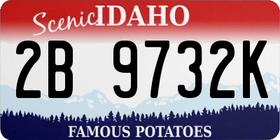 ID license plate 2B9732K