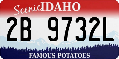 ID license plate 2B9732L