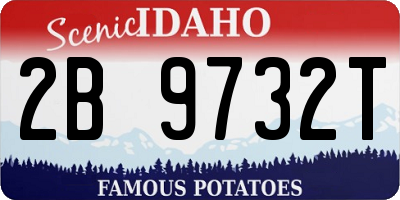 ID license plate 2B9732T