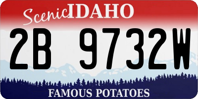 ID license plate 2B9732W