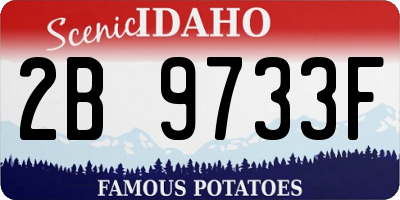 ID license plate 2B9733F