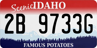 ID license plate 2B9733G