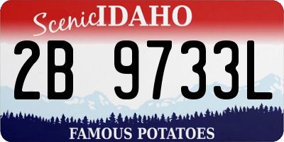 ID license plate 2B9733L