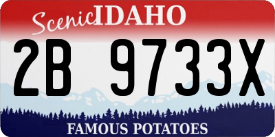 ID license plate 2B9733X