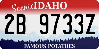 ID license plate 2B9733Z