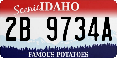 ID license plate 2B9734A