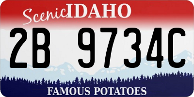 ID license plate 2B9734C