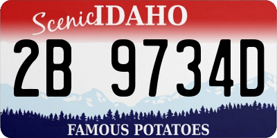 ID license plate 2B9734D