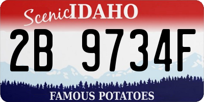 ID license plate 2B9734F