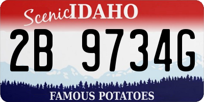 ID license plate 2B9734G