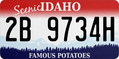ID license plate 2B9734H