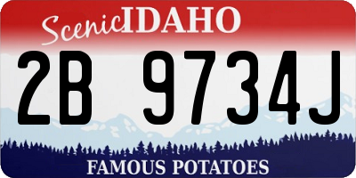 ID license plate 2B9734J