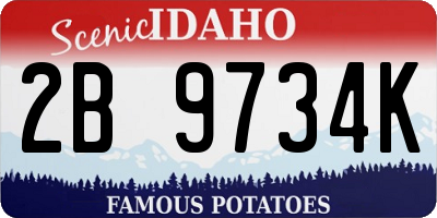 ID license plate 2B9734K