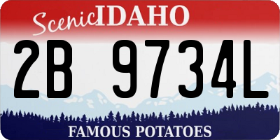 ID license plate 2B9734L